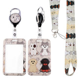 BKBKAAK Cute Dog Lanyard with ID Badge Hoder and Retractable Name Badge Reel Clip Kawaii Grey Puppy Paw Lanyard with ID Badge Holders for Keys Girls Kids Preppy Animal Neck Strap Lanyard